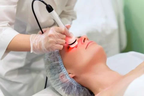 Face lifting with rf lifting Stock Photos