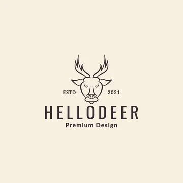 Face line  deer hipster logo symbol icon vector graphic design illustration.. Stock Illustration