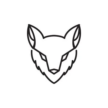 Face line fox modern logo design vector graphic symbol icon illustration cr.. Stock Illustration