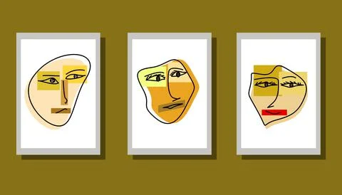 Face line Stock-Illustration