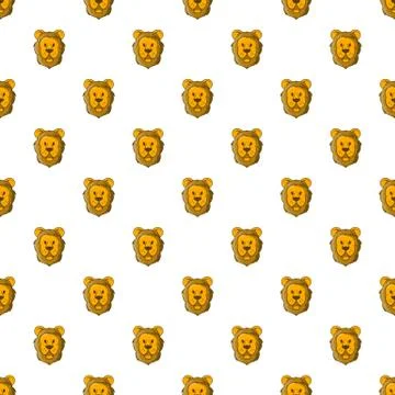 Face of lion pattern, cartoon style Illustrazione stock