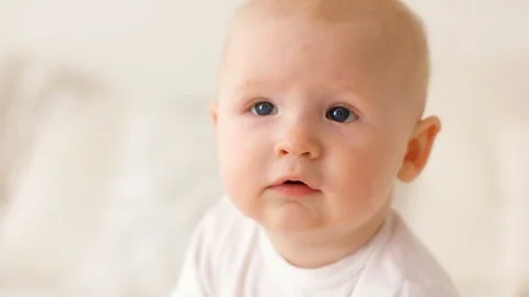 Face of the little baby boy Stock Footage