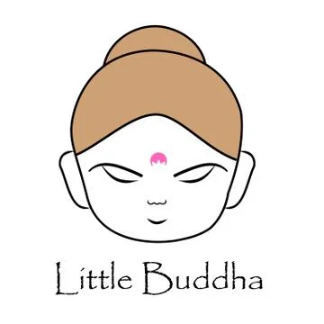 Face of Little Buddha	 Stock Illustration