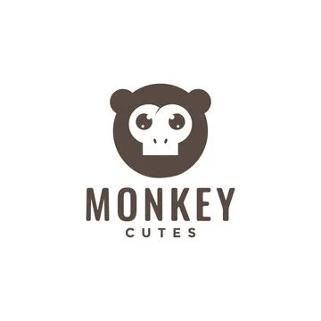 Face little monkey cute logo design, vector graphic symbol icon illustratio.. Stock Illustration