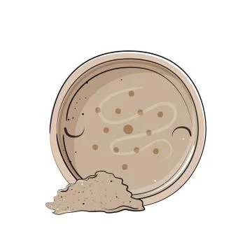 Face loose powder in plastic case, cosmetic product. Vector illustration. Stock Illustration