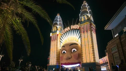 The Face at Luna Park Stock Footage