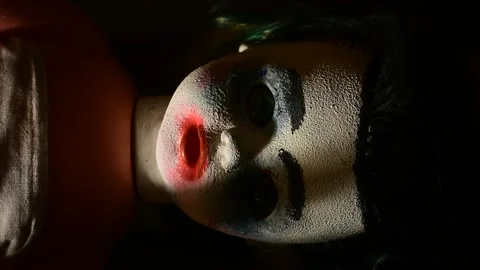 Face of a lying doll Stock Footage 135386643