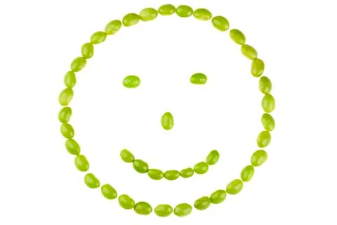 Face made of green soybeans Stock Photos