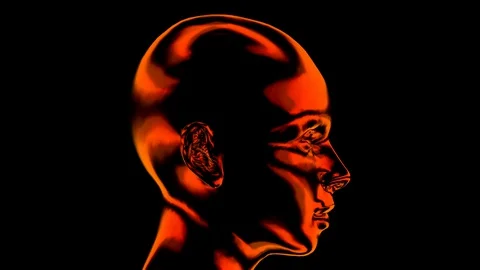 Face made of smoke. Subtle transforming patterns. 3d animation Stock Footage 128378447