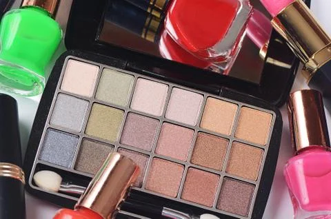 Face make-up set close up Stock Photos