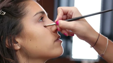 Face Makeup with Anti Glare Stock Footage 42243294