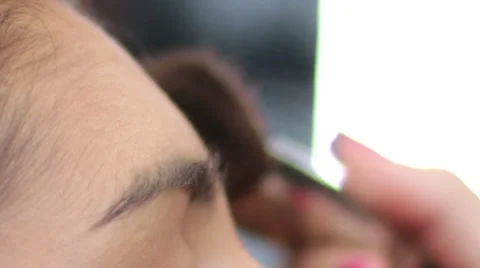 Face Makeup Brush Stock Footage 42242160