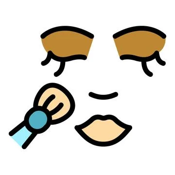 Face makeup brush icon vector flat Illustrazione stock