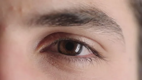 Face, man and eye with closeup for optometry, perception and awareness for Stock Footage 336677400