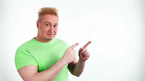 Face, man and pointing to mockup. Advertising, branding, guy male mock up Stock Footage 236502083