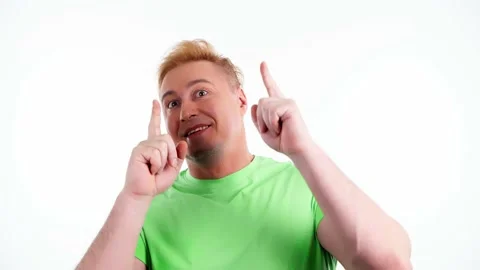 Face, man and pointing to mockup. Advertising, branding, guy male mock up Stock Footage 236502105