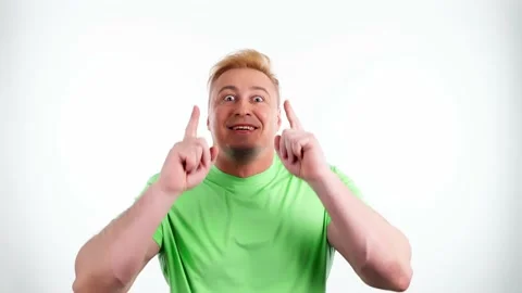 Face, man and pointing to mockup. Advertising, branding, guy male mock up Stock Footage 237523895