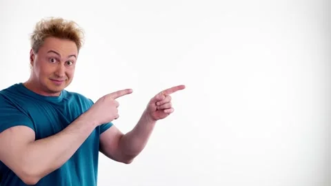 Face, man and pointing to mockup. Advertising, branding, guy male mock up Stock Footage 237693929