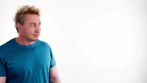 Face, man and pointing to mockup. Advertising, branding, guy male mock up 動画素材 240656554