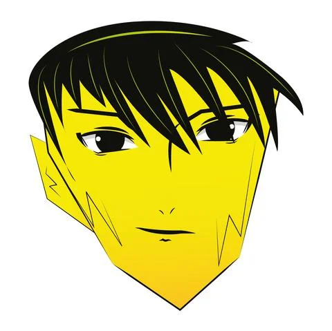 Face man anime Stock Illustration