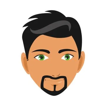Face of man with beard icon Stock Illustration