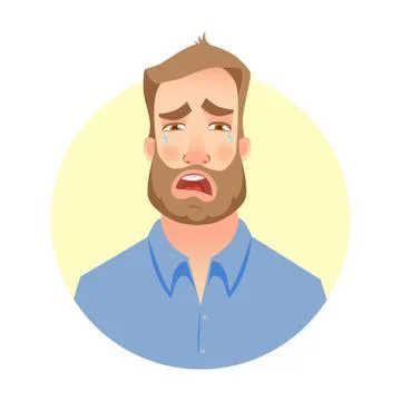 Face of man with beard Stock Illustration