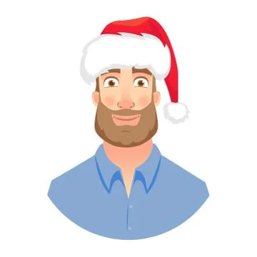 Face of man with beard Stock Illustration