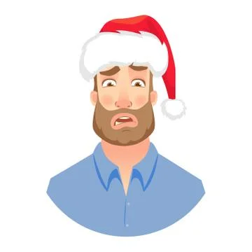 Face of man with beard Stock Illustration