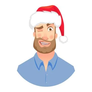 Face of man with beard Stock Illustration