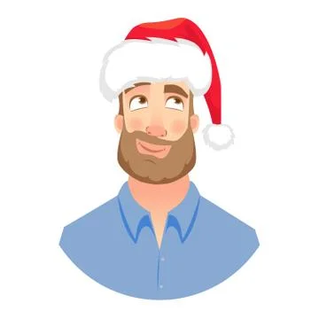 Face of man with beard Stock Illustration