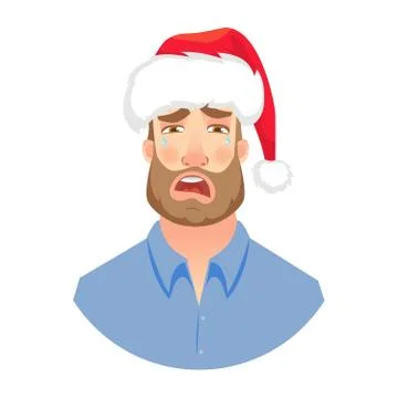 Face of man with beard Stock Illustration