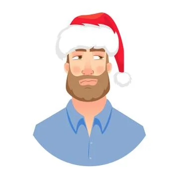 Face of man with beard Stock Illustration