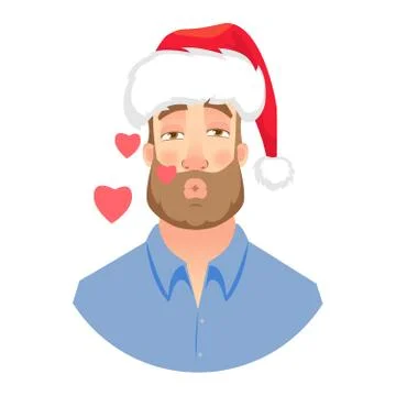 Face of man with beard Illustrazione stock