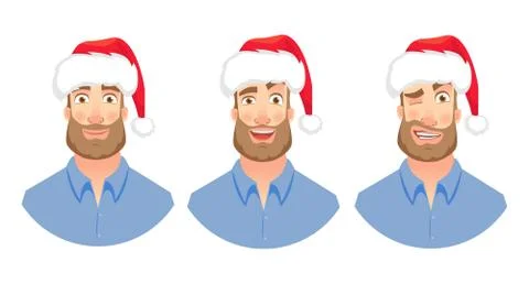 Face of man with beard Illustrazione stock