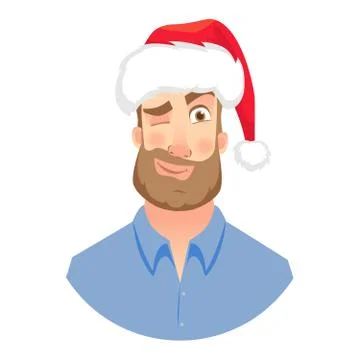 Face of man with beard Stock Illustration