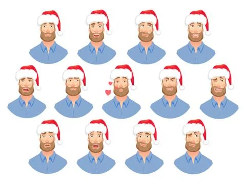 Face of man with beard Illustrazione stock