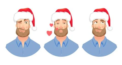 Face of man with beard Illustrazione stock