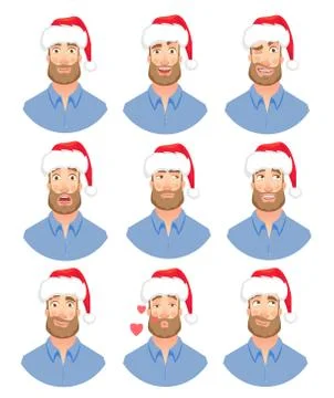 Face of man with beard Illustrazione stock