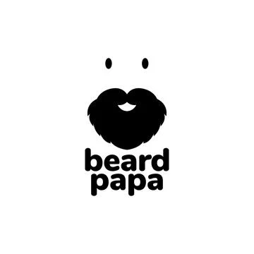 Face man cartoon with thick beard logo design vector graphic symbol icon il.. Stock Illustration