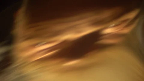 Face of man deformed by mirror Stock Footage 125990709