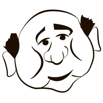 Face of a man, front view, white background Stock Illustration