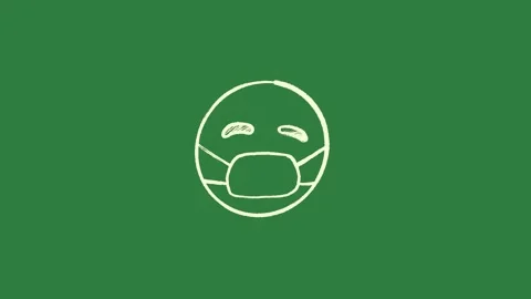 The face of man in mask and white outline wallpaper drawn ' s Видео 337028810