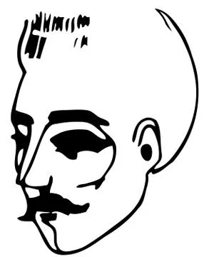 Face of a man with a mustache Stock Illustration