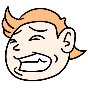 The face of a man with a restrained expression doodle kawaii. doodle icon ima Stock Illustration
