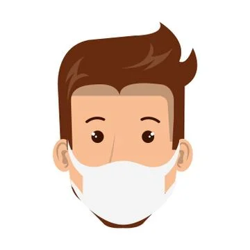 Face of man using face mask isolated icon Ilustración de archivo