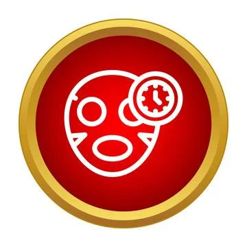 Face mask application time beauty treatment icon Stock Illustration