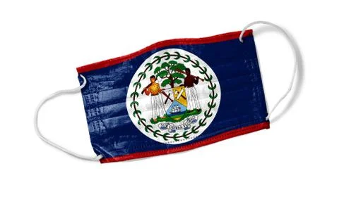 Face Mask with Belize Flag Stock Photos