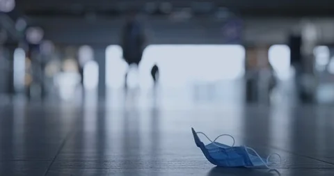 Face mask at Berlin central station during corona Stock Footage 127815328