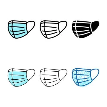 Face mask color variations icon vector Stock Illustration