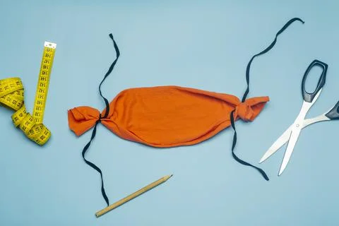 Face mask DIY tutorial and making homemade covid mask concept. Without sewing Stock Photos